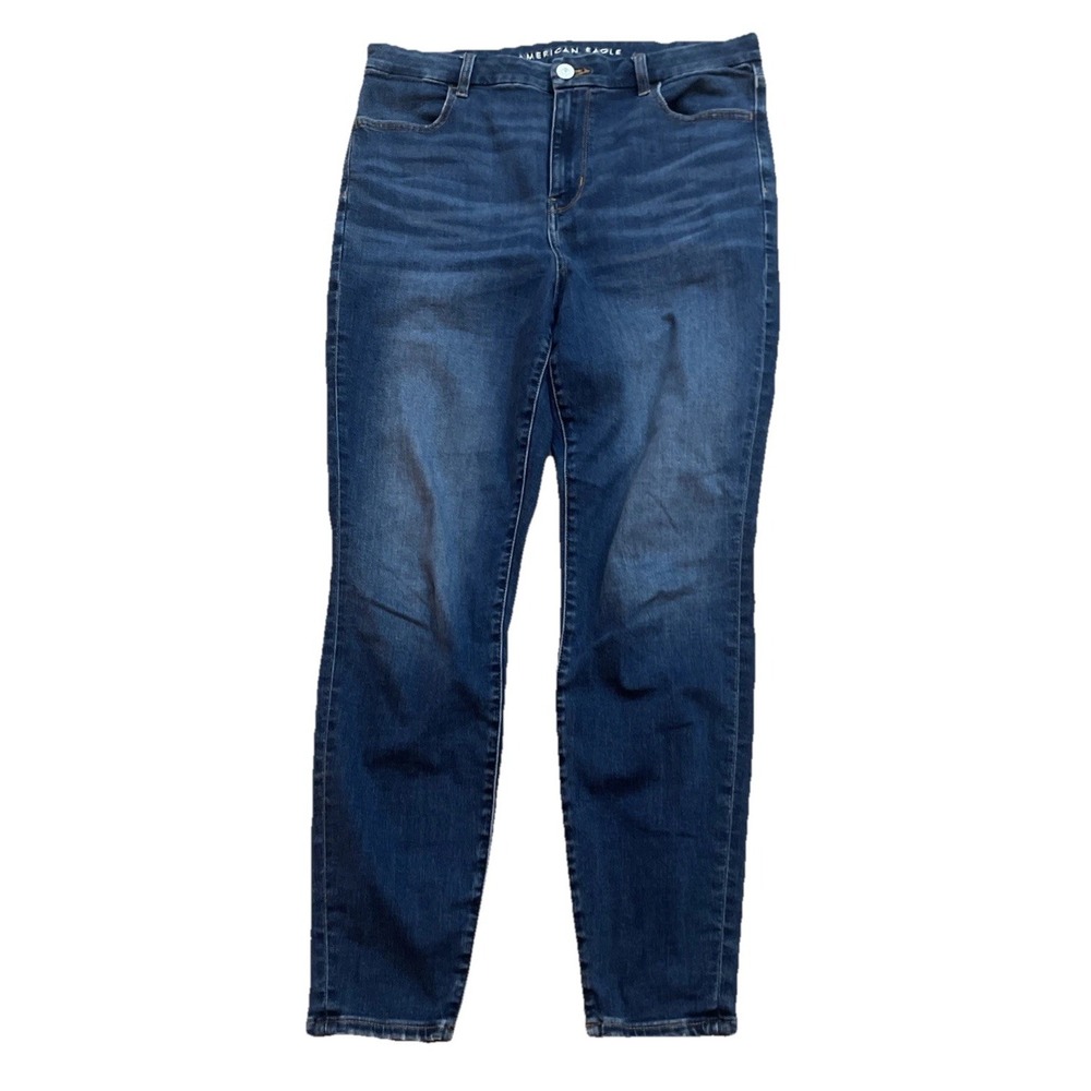 American Eagle Denim Jeans Curvy High‎ Rise Jeggings Blue Women's 14R Stretch